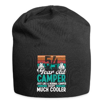 54 Year Old Camper Scouting Camping 54 Birthday - Jersey Beanie - black - Front
