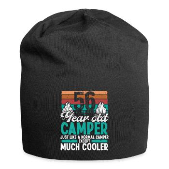 56 Year Old Camper Scouting Camping 56 Birthday - Jersey Beanie - black - Front