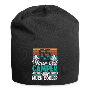 65 Year Old Camper Scouting Camping 65 Birthday - Jersey Beanie - black - Front