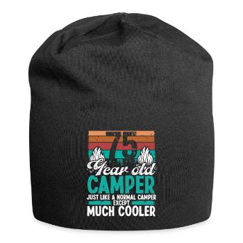 75 Year Old Camper Scouting Camping 75 Birthday - Jersey Beanie - black - Front