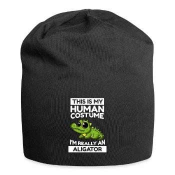 This Is My Human Costume I'm Really An Aligator - Jersey Beanie - black - Front