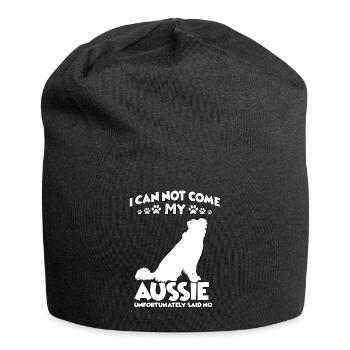 Berger australien drôle aussie chiens de promenade - Bonnet en jersey - noir - Devant