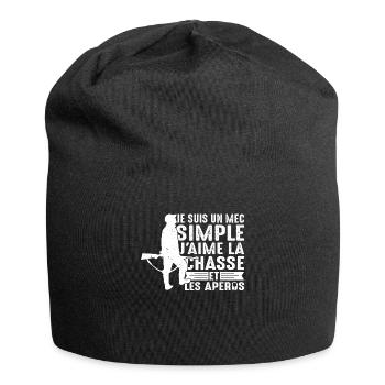 Chasse Et Apéro Chasser Cadeau Sanglier Mec Forêt - Bonnet en jersey - noir - Devant