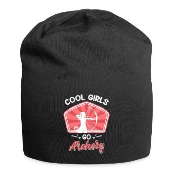 Coole Frauen gehen Bogenschießen - Jersey-Beanie - Schwarz - Vorne
