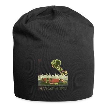 Brokkoli Veganer Gemüse Wrestling Wrestler - Jersey-Beanie - Schwarz - Vorne