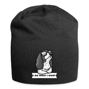 Deutsch Springer Spaniel Dog - Jersey Beanie - black - Front