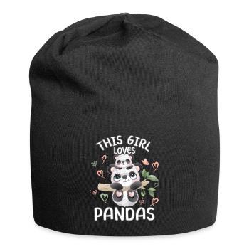 Dieses Maedchen Liebt Pandas - Jersey-Beanie - Schwarz - Vorne