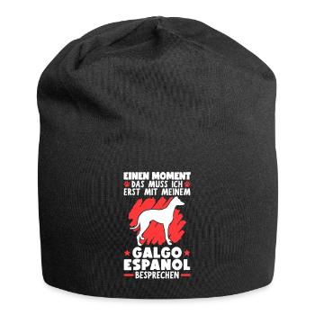Mit meinem Galgo Espanol besprechen Windhund - Jersey-Beanie - Schwarz - Vorne