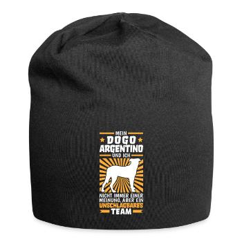 Mein Dogo Argentino und ich sind unschlagbar - Jersey-Beanie - Schwarz - Vorne