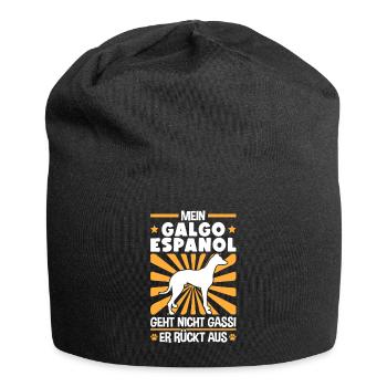 Galgo Espanol Gassi gehen Windhund - Jersey-Beanie - Schwarz - Vorne