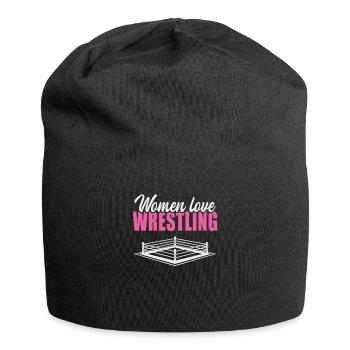Women Love Wrestling Wrestler Martial Arts Ring - Jersey Beanie - black - Front