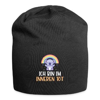 Ich bin im Inneren tot Koala - Jersey-Beanie - Schwarz - Vorne