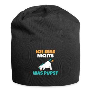 Ich esse nichts was pupst Veganer und Vegetarier - Jersey-Beanie - Schwarz - Vorne