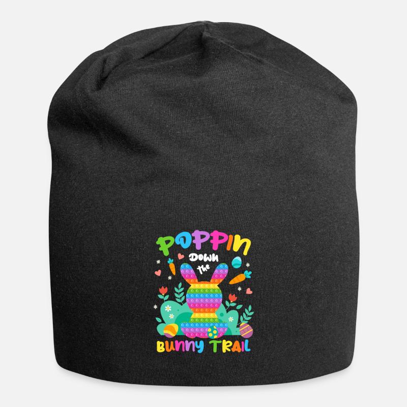 Poppin Down The Rabbit Trail Rabbit Pop It Egg - Jersey-Beanie - Schwarz