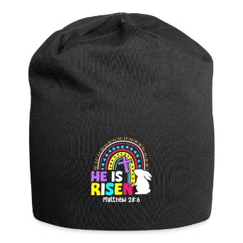 Il est ressuscité Matthieu 28:6 Jésus-Christ Résurrection - Bonnet en jersey - noir - Devant