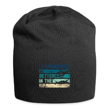 La vie est meilleure dans l’hélicoptère aérien - Bonnet en jersey - noir - Devant