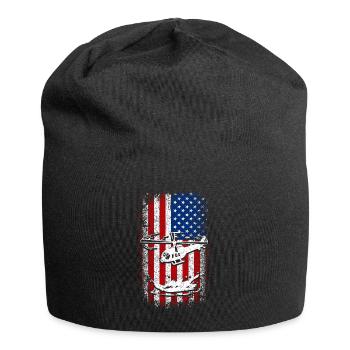 Hélicoptère drapeau américain des États-Unis - Bonnet en jersey - noir - Devant