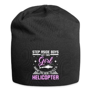 Laissez cette fille vous montrer comment piloter un hélicoptère - Bonnet en jersey - noir - Devant