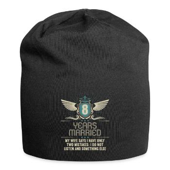 8 Jahre verheiratet nur 2 Fehler 8.Hochzeitstag - Jersey-Beanie - Schwarz - Vorne