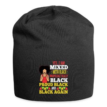 Oui je suis mélangé avec du noir - Bonnet en jersey - noir - Devant