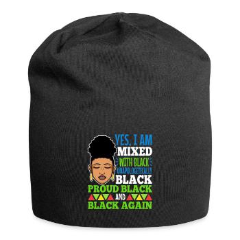 Oui je suis mélangé avec du noir - Bonnet en jersey - noir - Devant