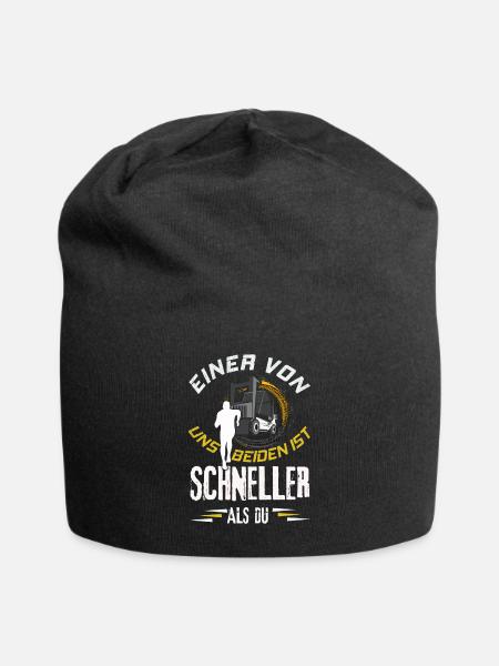Einer Von Uns Beiden Ist Schneller Als Du Stapler - Jersey-Beanie - Schwarz