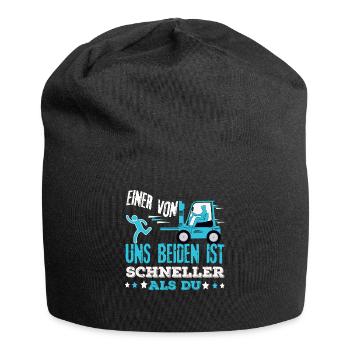 Staplerfahrer - Einer Von Uns Beiden Ist Schneller - Jersey-Beanie - Schwarz - Vorne