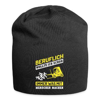 Stapler - Beruflich Was Mit Menschen Machen - Jersey-Beanie - Schwarz - Vorne