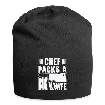 Chef Grand Couteau Coupant des repas de cuisson - Bonnet en jersey - noir - Devant