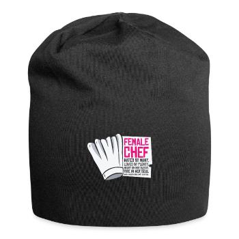 Female Chef Cooking Meals Food Lover - Jersey Beanie - black - Front