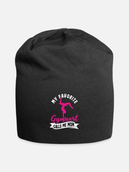 Funny Parent Gymnastics Mum My Favorite Gymnast - Jersey-Beanie - Schwarz