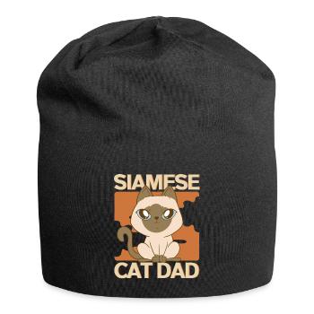 Siamese Cat Cat Papa Cat Owner Gift - Jersey Beanie - black - Front