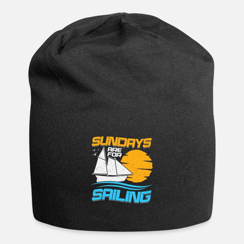 Seilbåt Seiling Søndag Matros Gave - Jersey-beanie - svart