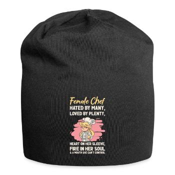 Female Chef Cooking Meals Food Lover - Jersey Beanie - black - Front