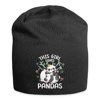 Dieses Maedchen Liebt Pandas - Jersey-Beanie - Schwarz - Vorne