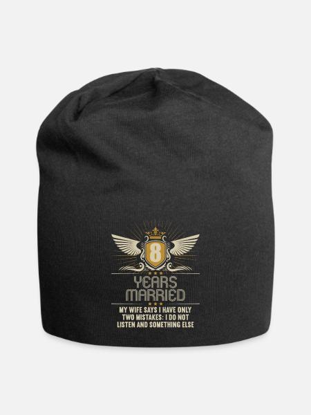 8 Jahre verheiratet nur 2 Fehler 8.Hochzeitstag - Jersey-Beanie - Schwarz