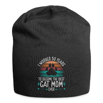 50 Year Old Mom 50 Years Cat Mother 50th Birthday - Jersey Beanie - black - Front