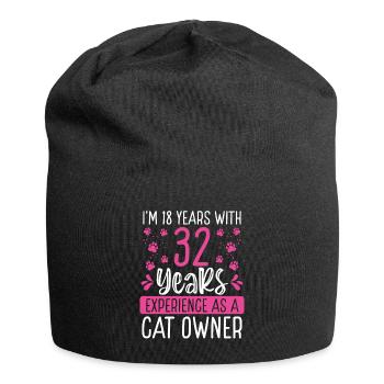 50 Year Old Cat Dad Kitten Cat Mom 50th Birthday - Jersey Beanie - black - Front