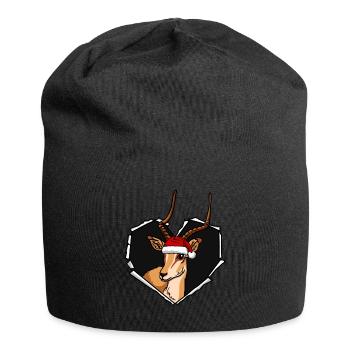 Antilope fissurée avec trou de capuchon de Noël - Bonnet en jersey - noir - Devant