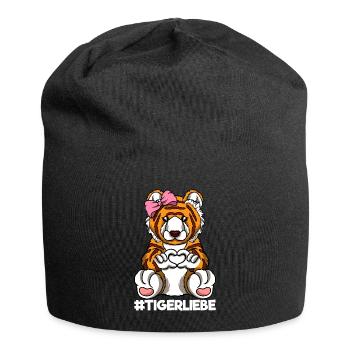 Tigerliebe Tigermama Tiger Mama Herz - Jersey-Beanie - Schwarz - Vorne
