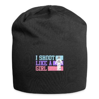 I shoot like a Girl Women's Sports Shooting - Jersey Beanie - black - Front