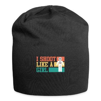I shoot like a Girl Women's Sports Shooting - Jersey Beanie - black - Front