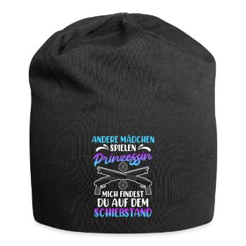 Mich findest du auf dem Schießstand Damen - Jersey-Beanie - Schwarz - Vorne