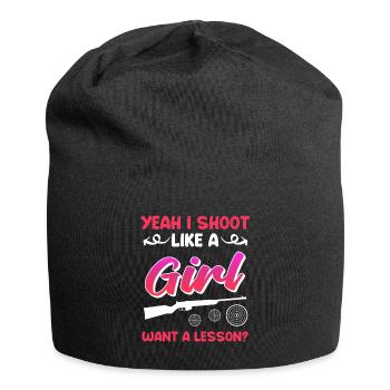Tirez comme une fille tireur sportif féminin - Bonnet en jersey - noir - Devant
