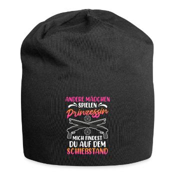 Mich findest du auf dem Schießstand Damen - Jersey-Beanie - Schwarz - Vorne