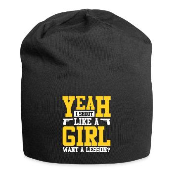 Girl Shooting Damen Tontaubenschießen - Jersey-Beanie - Schwarz - Vorne