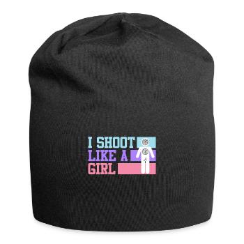 I shoot like a Girl Women's Sports Shooting - Jersey Beanie - black - Front
