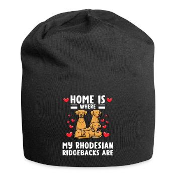 Rhodesian Ridgeback Dog - Jersey Beanie - black - Front