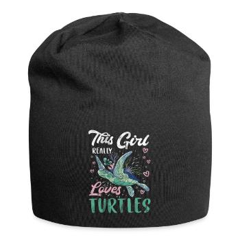 Tortue Détendue Chill Mer Océan Plage - Bonnet en jersey - noir - Devant