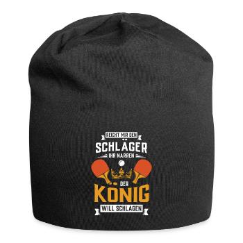 Tischtennis Geschenk Ping Pong Table Tennis - Jersey-Beanie - Schwarz - Vorne